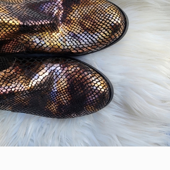 Artemis metallic leather reptile pattern ankle boots 41/10 - Picture 11 of 16
